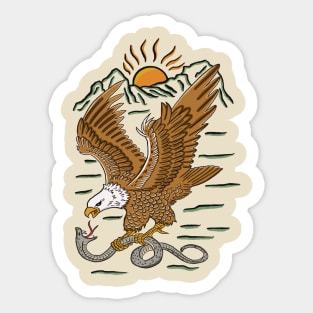 Eagle's Triumph: Serpent Capture Sticker